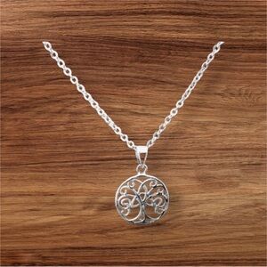 925 Sterling Silver Celtic Tree of Life Pendant Free Chain Necklace